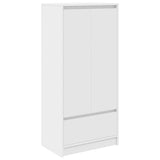 Armoire avec tiroir blanc 55,5x34x119,5 cm bois d'ingénierie