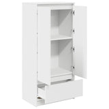 Armoire avec tiroir blanc 55,5x34x119,5 cm bois d'ingénierie