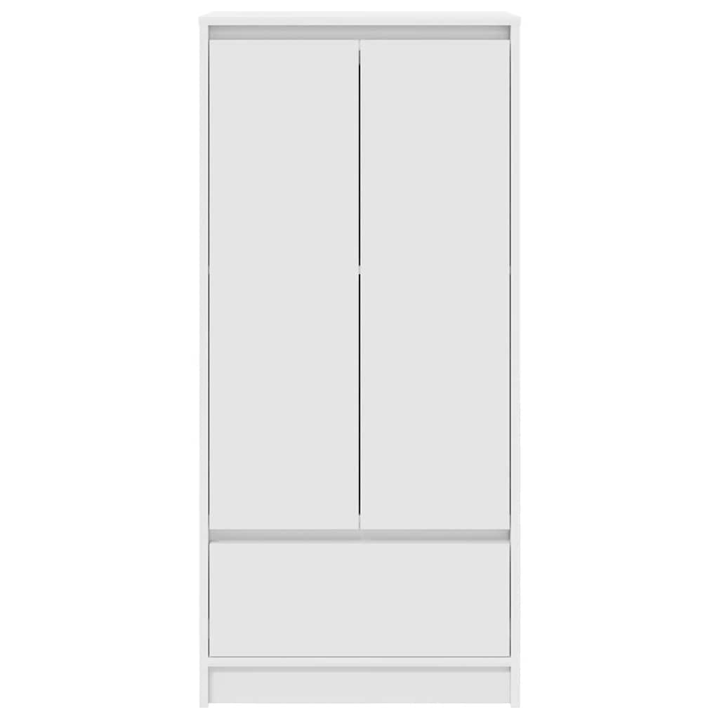 Armoire avec tiroir blanc 55,5x34x119,5 cm bois d'ingénierie