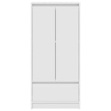 Armoire avec tiroir blanc 55,5x34x119,5 cm bois d'ingénierie