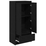 Armoire avec tiroir chêne noir 55,5x34x119,5 cm bois ingénierie