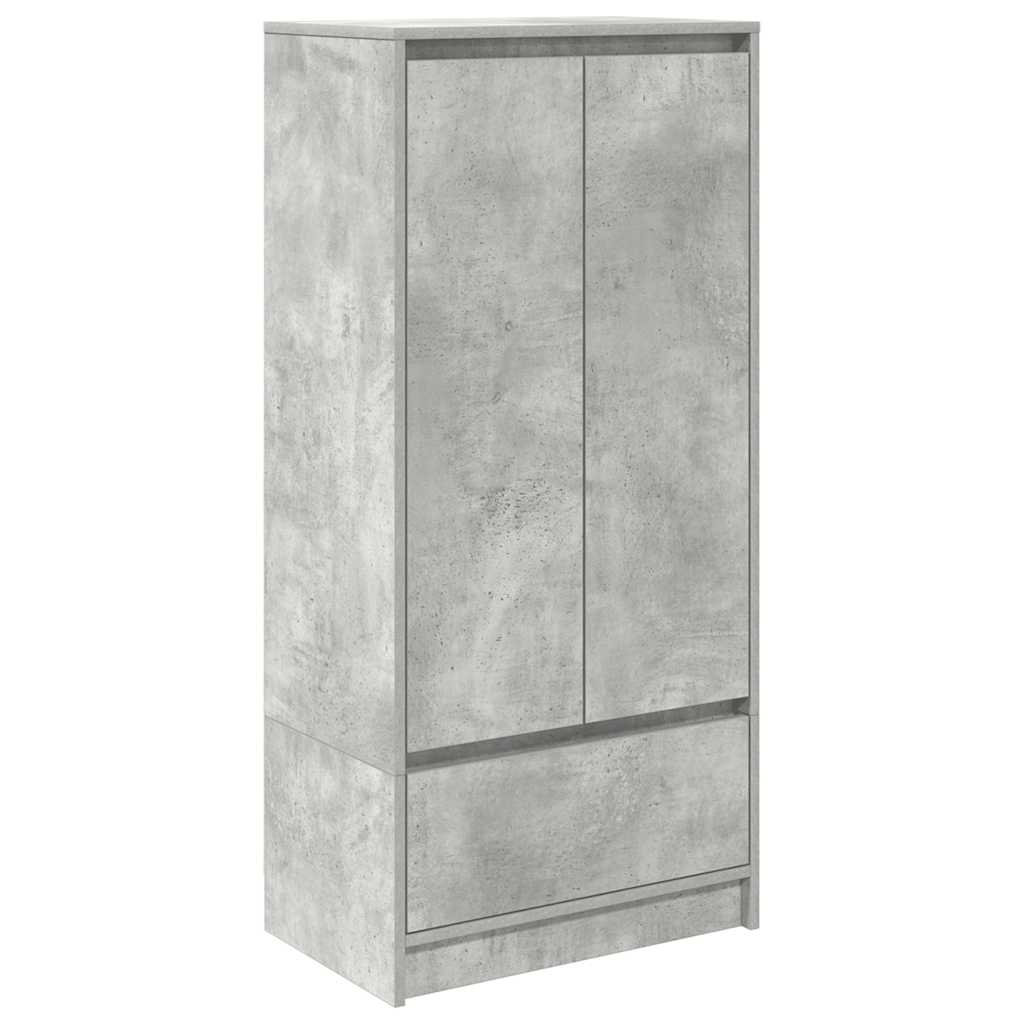 Armoire avec tiroir gris béton 55,5x34x119,5 cm bois ingénierie