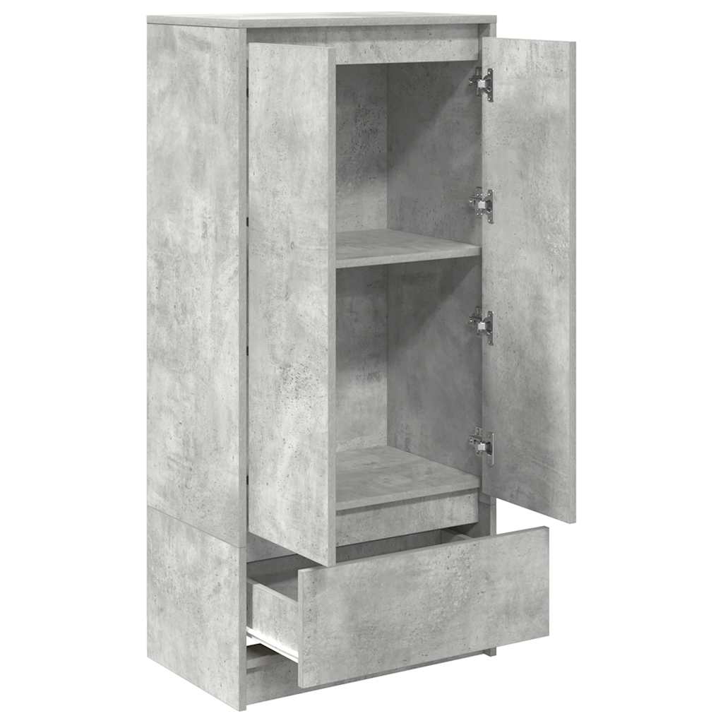 Armoire avec tiroir gris béton 55,5x34x119,5 cm bois ingénierie