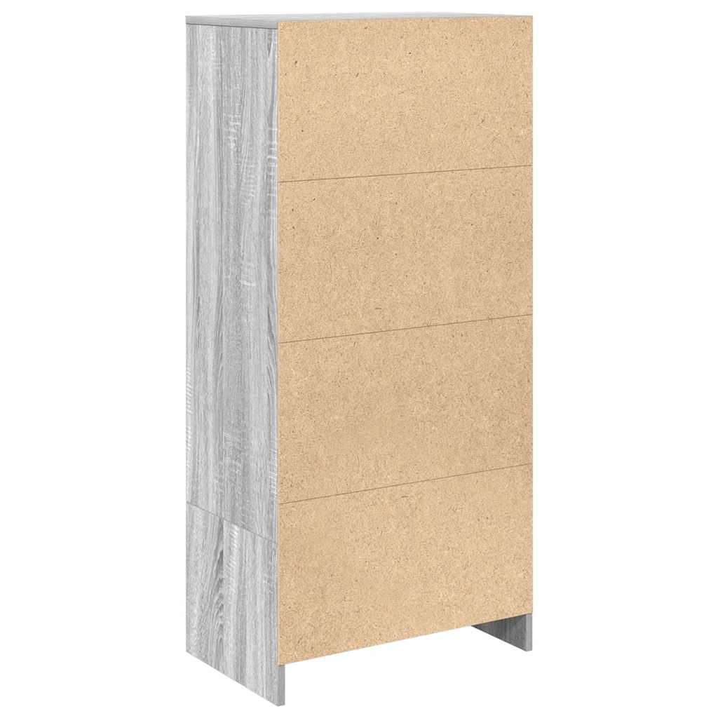 Armoire tiroir sonoma gris 55,5x34x119,5 cm bois d'ingénierie