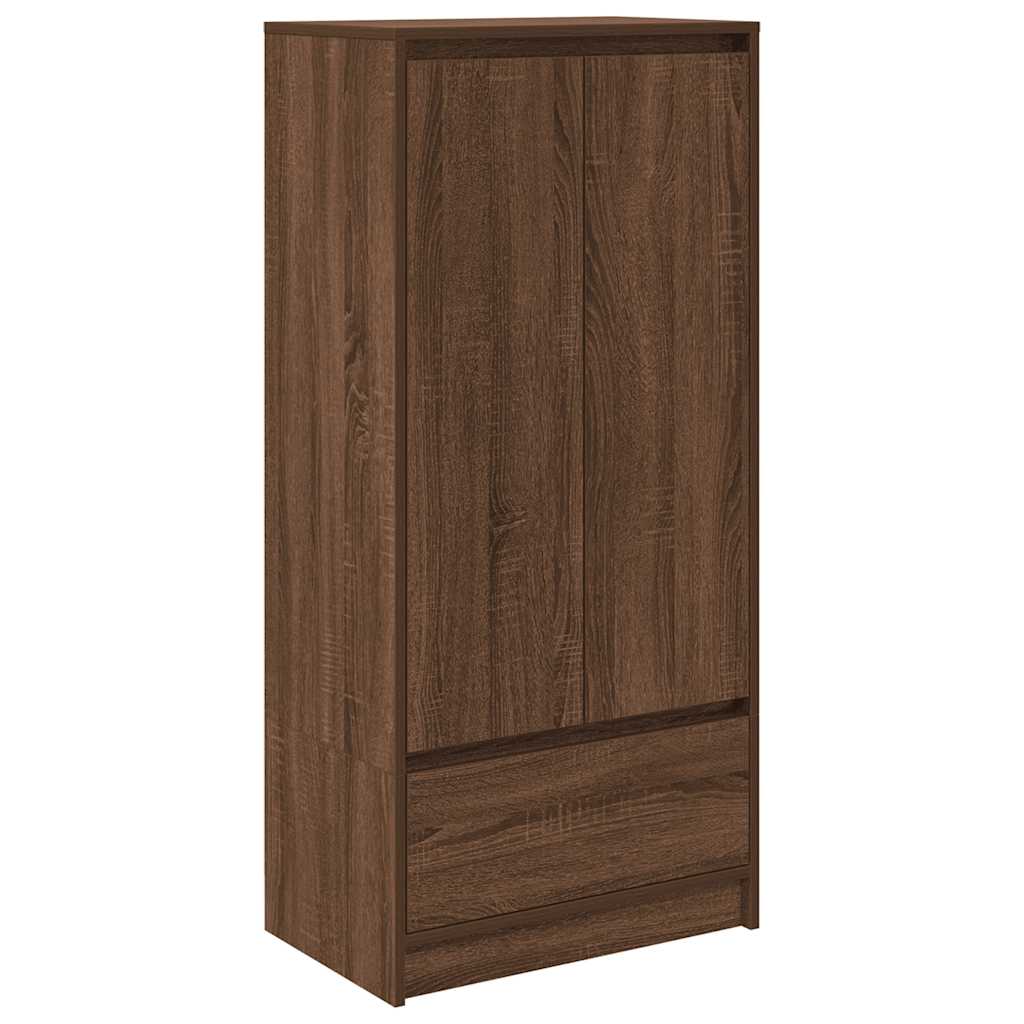 Armoire tiroir chêne marron 55,5x34x119,5 cm bois d'ingénierie