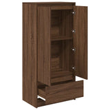 Armoire tiroir chêne marron 55,5x34x119,5 cm bois d'ingénierie