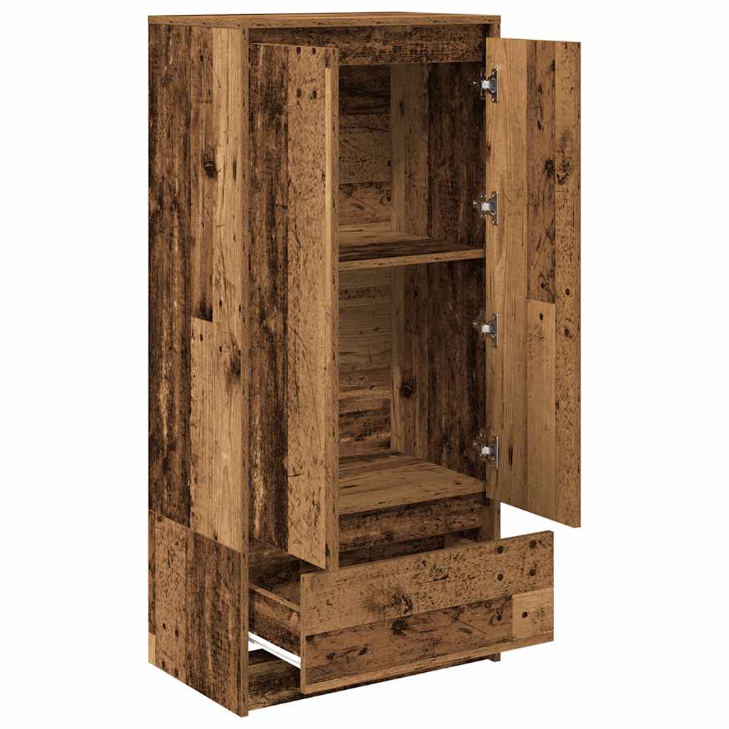 Armoire avec tiroir vieux bois 55,5x34x119,5 cm bois ingénierie