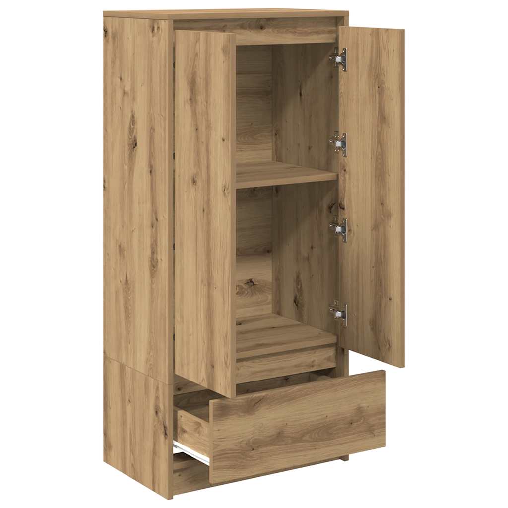 Armoire avec tiroir chêne artisanal 55,5x34x119,5 cm