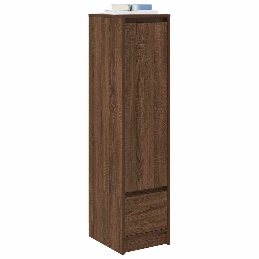 Buffet haut chêne marron 29,5x34x119,5 cm bois d'ingénierie