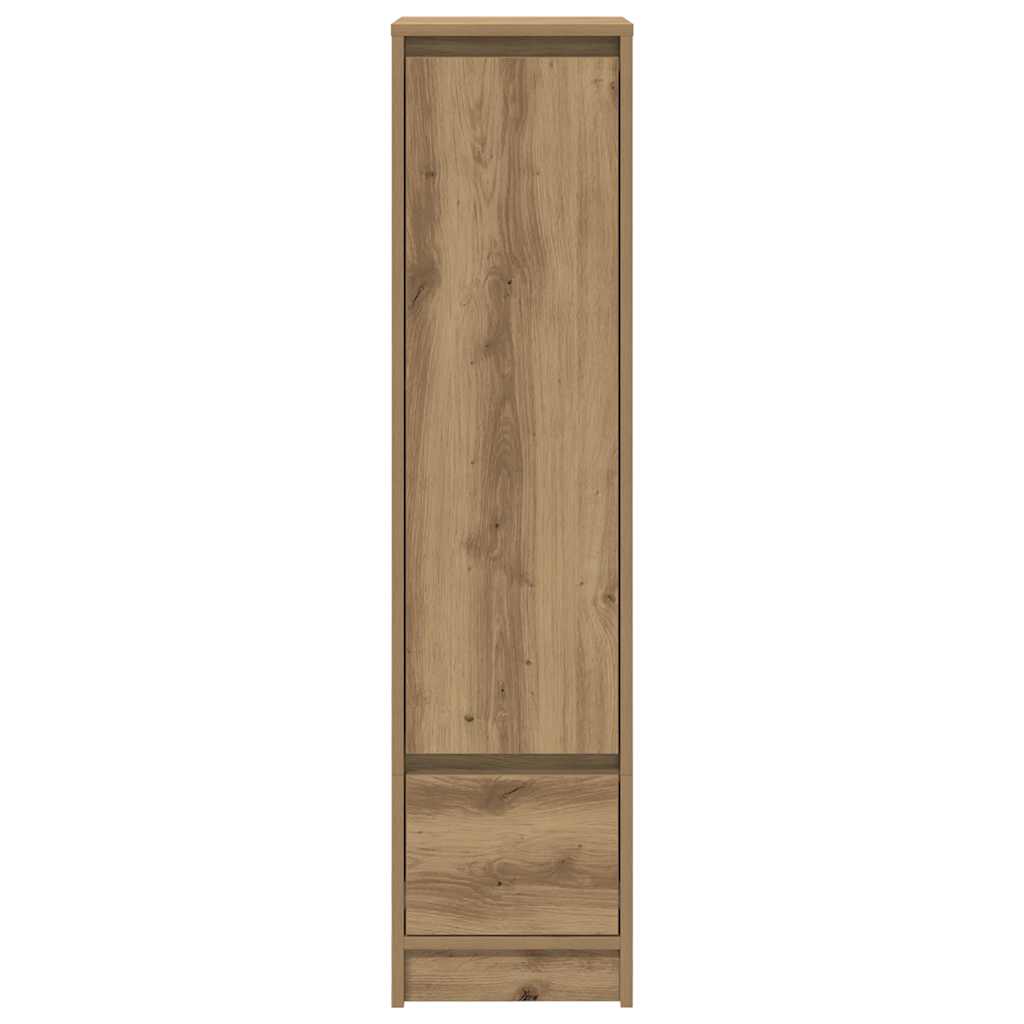 Buffet haut chêne artisanal 29,5x34x119,5 cm bois d'ingénierie