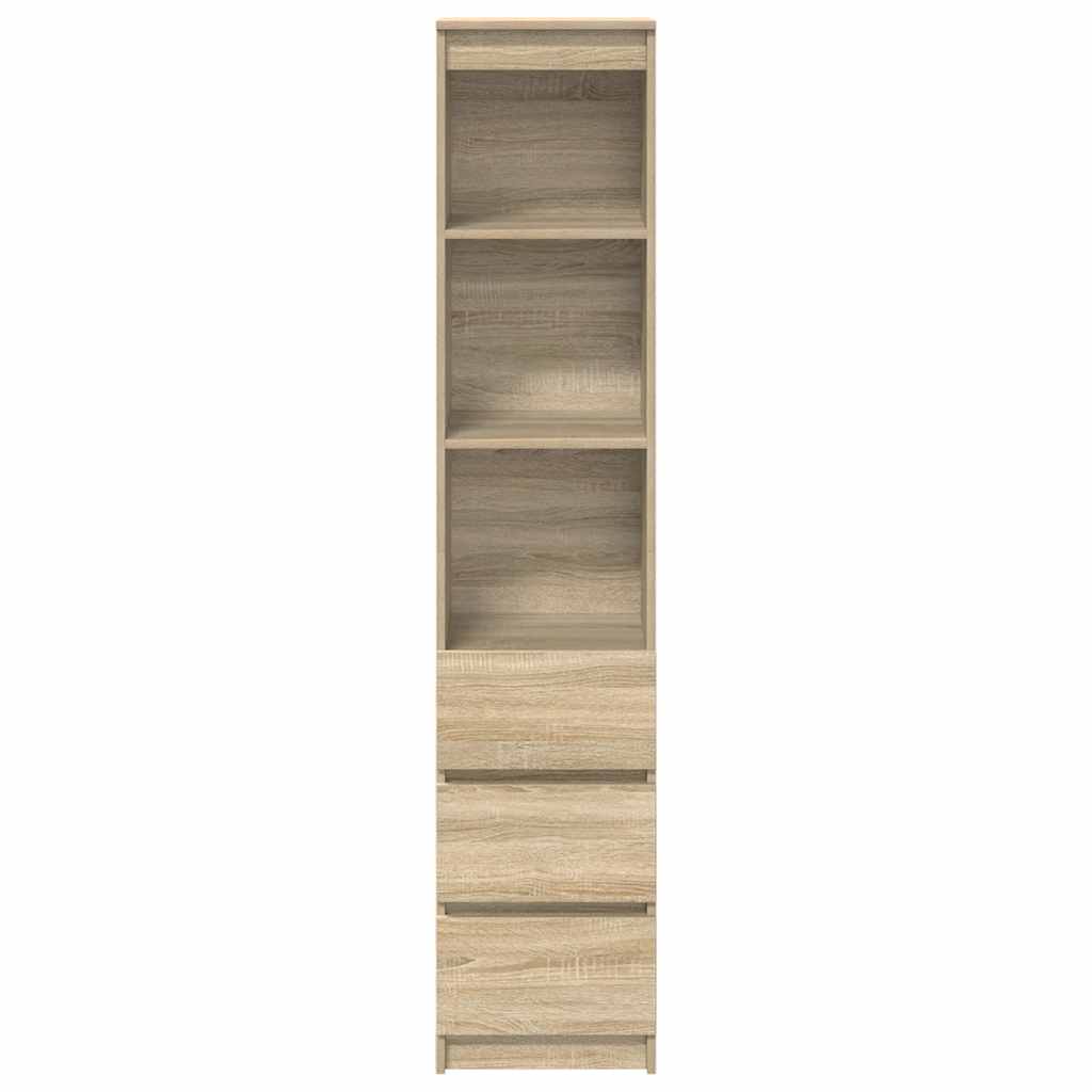 High sideboard sonoma oak 37.5x35x180 cm engineered wood