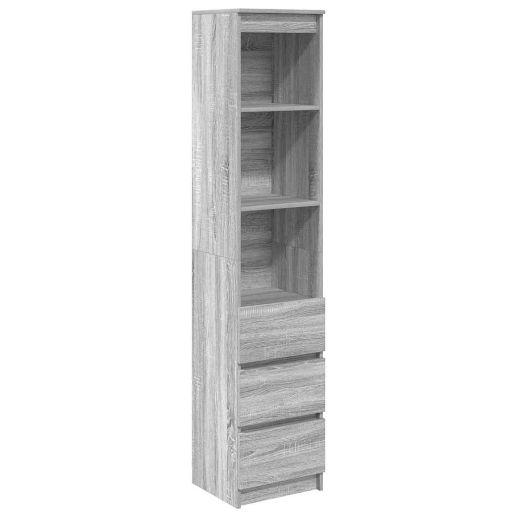 Buffet sonoma gris 37,5x35x180 cm bois d'ingénierie