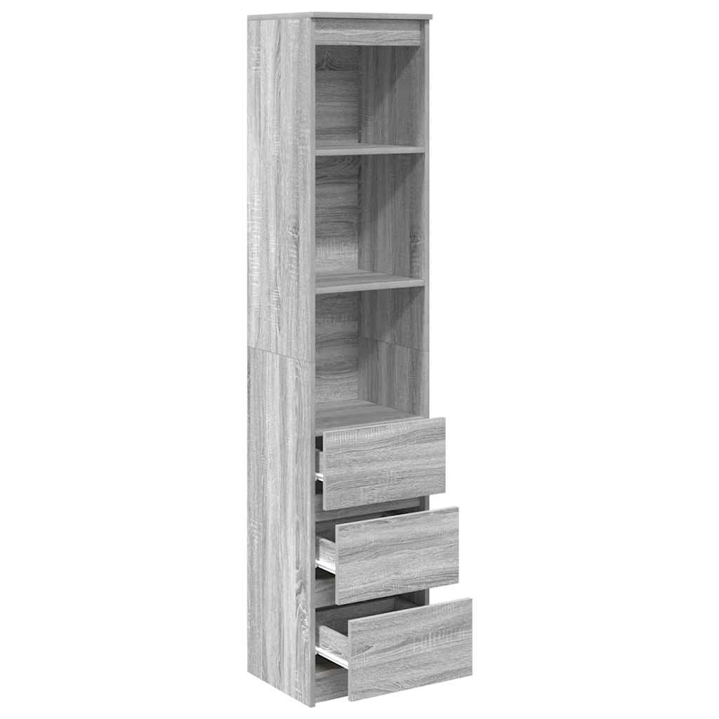 Buffet sonoma gris 37,5x35x180 cm bois d'ingénierie