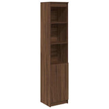 Buffet haut chêne marron 37,5x35x180 cm bois d'ingénierie