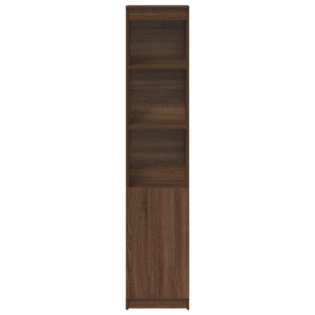 Buffet haut chêne marron 37,5x35x180 cm bois d'ingénierie