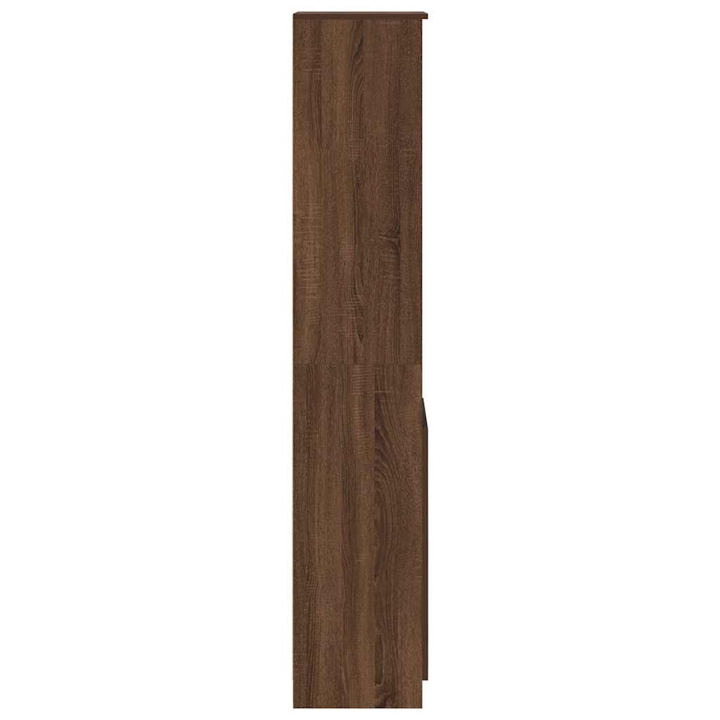 Buffet haut chêne marron 37,5x35x180 cm bois d'ingénierie