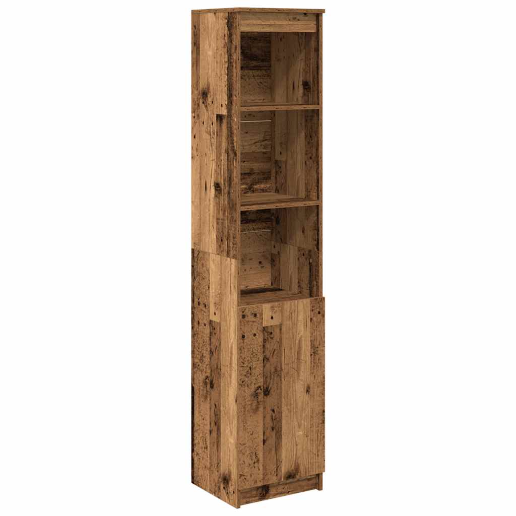 Buffet haut 37,5x35x180 cm vieux bois bois d'ingénierie