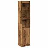 Buffet haut 37,5x35x180 cm vieux bois bois d'ingénierie