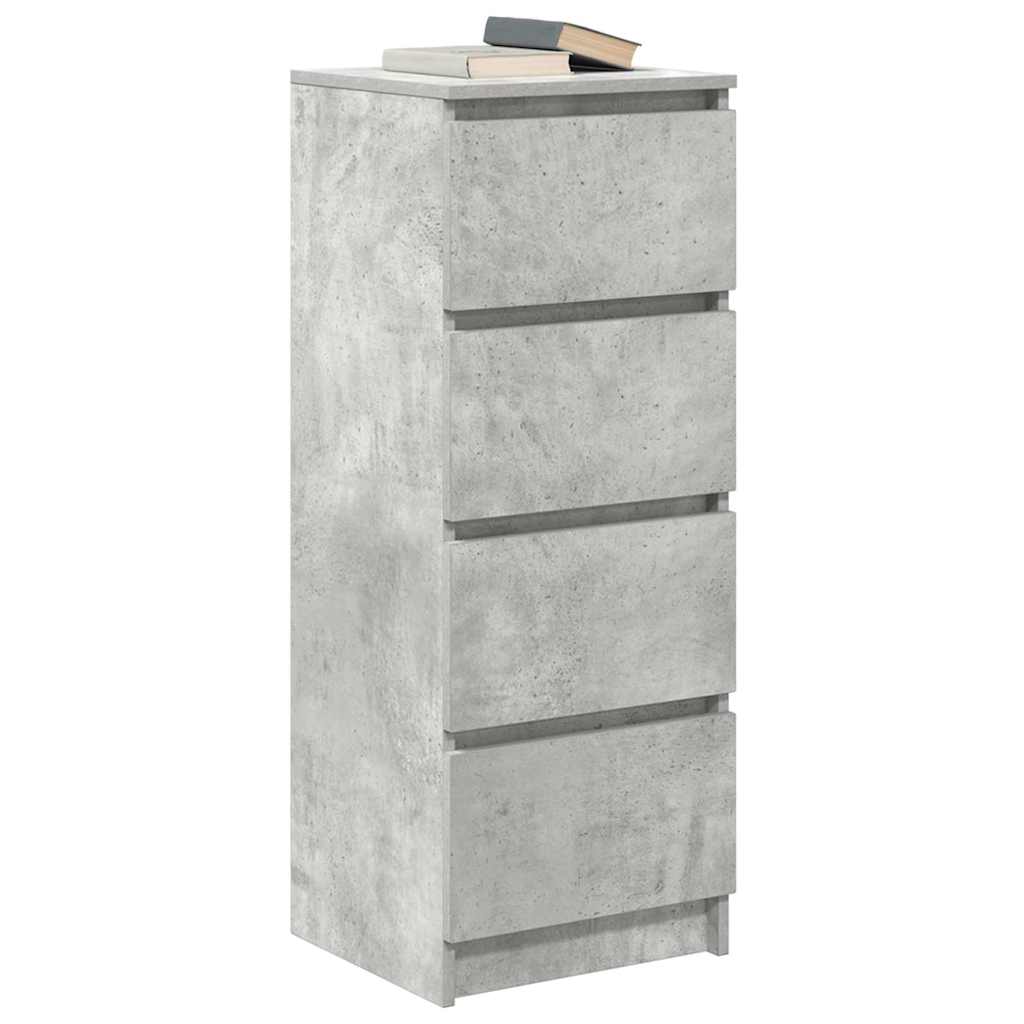 Buffet gris béton 37,5x35x99 cm bois d'ingénierie