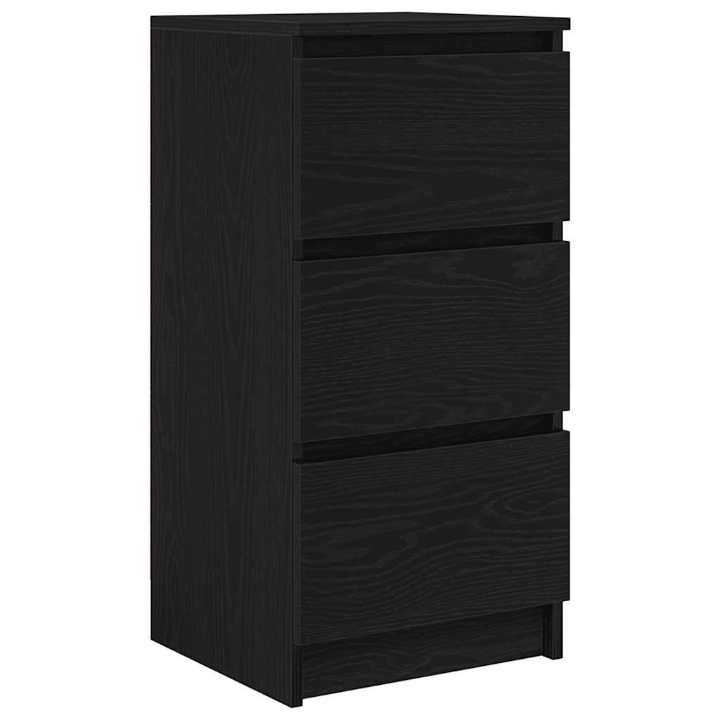 Buffet chêne noir 37,5x35x76 cm bois d'ingénierie