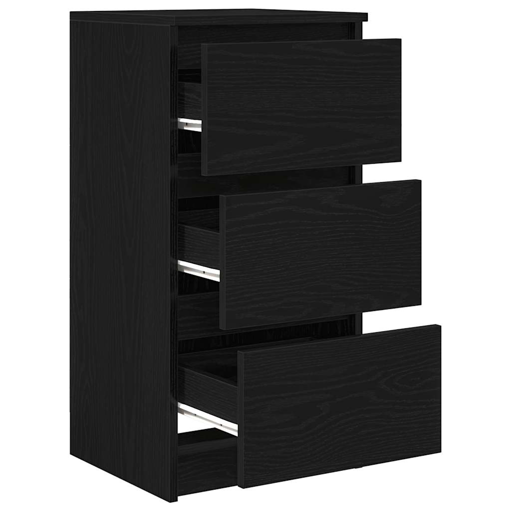 Buffet chêne noir 37,5x35x76 cm bois d'ingénierie