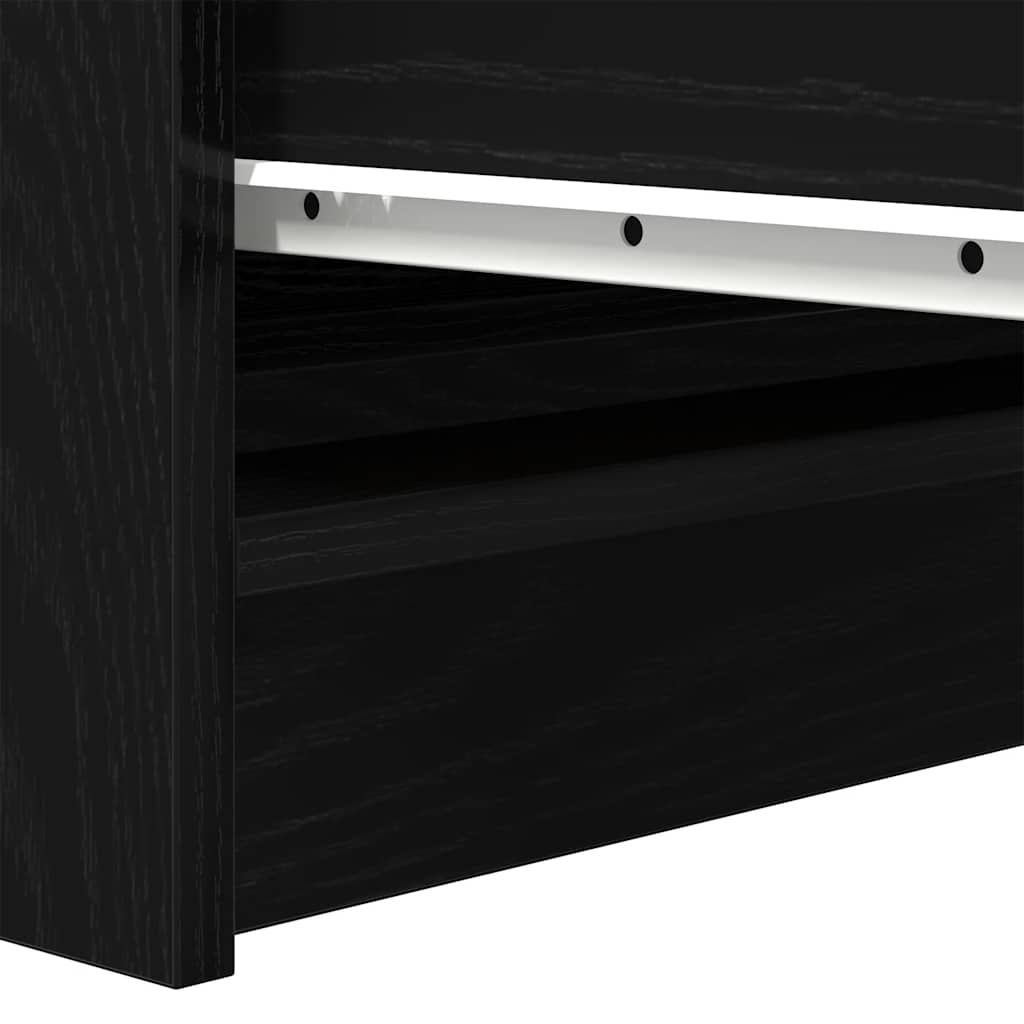 Buffet chêne noir 37,5x35x76 cm bois d'ingénierie