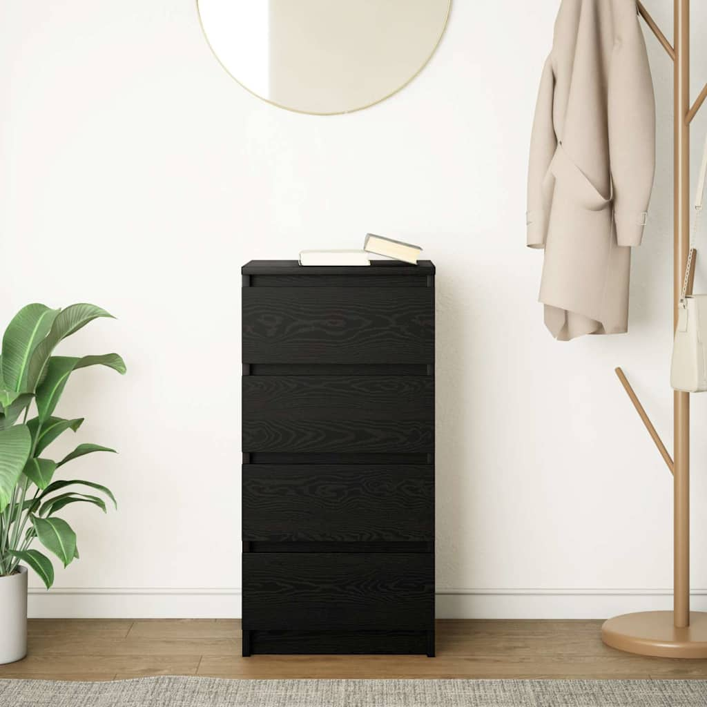 Black oak sideboard 37.5x35x76 cm engineered wood