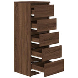 Buffet avec tiroirs chêne marron 37,5x35x99cm bois d'ingénierie