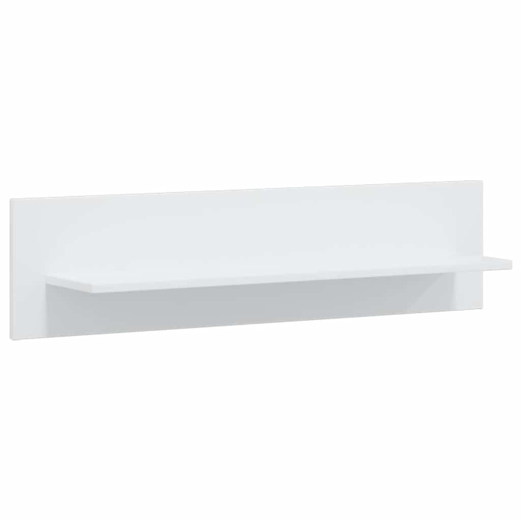 Meubles TV 5 pcs avec lumière LED blanc mat bois d'ingénierie