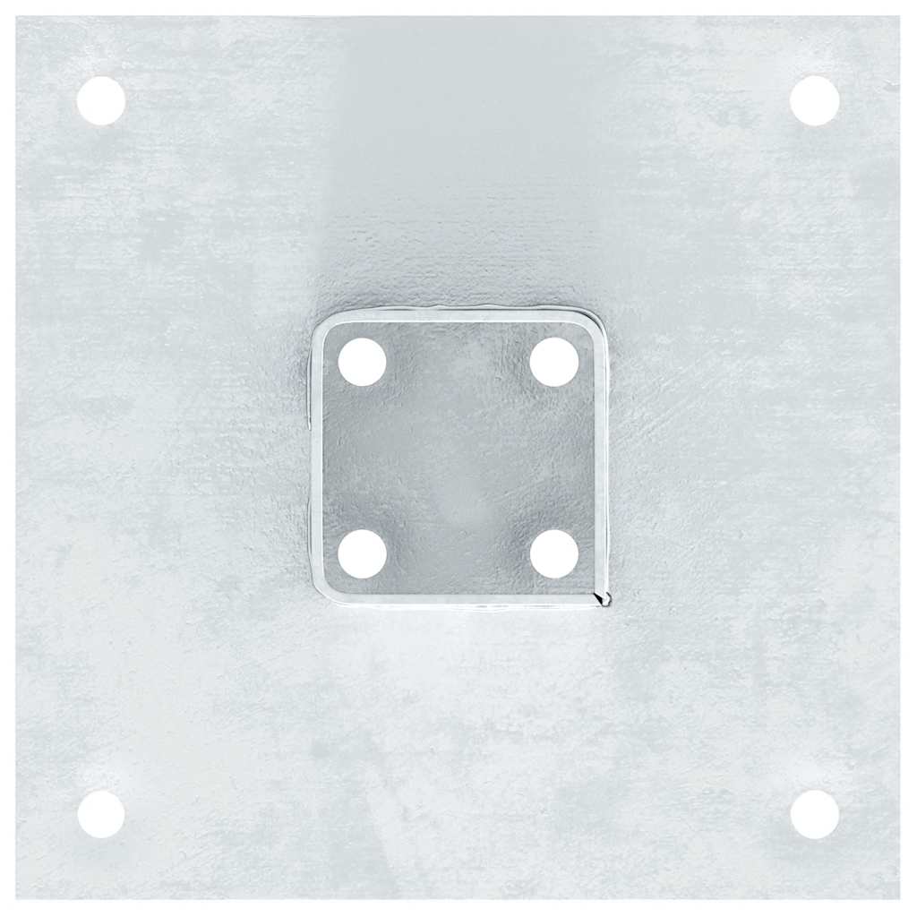 Bases de poteau carrées 4 pcs argent 46x46 mm acier galvanisé