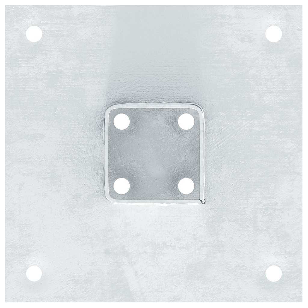 Bases de poteau carrées 12 pcs argent 51x51 mm acier galvanisé