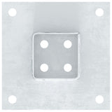 Bases de poteau carrées 4 pcs argent 61x61 mm acier galvanisé