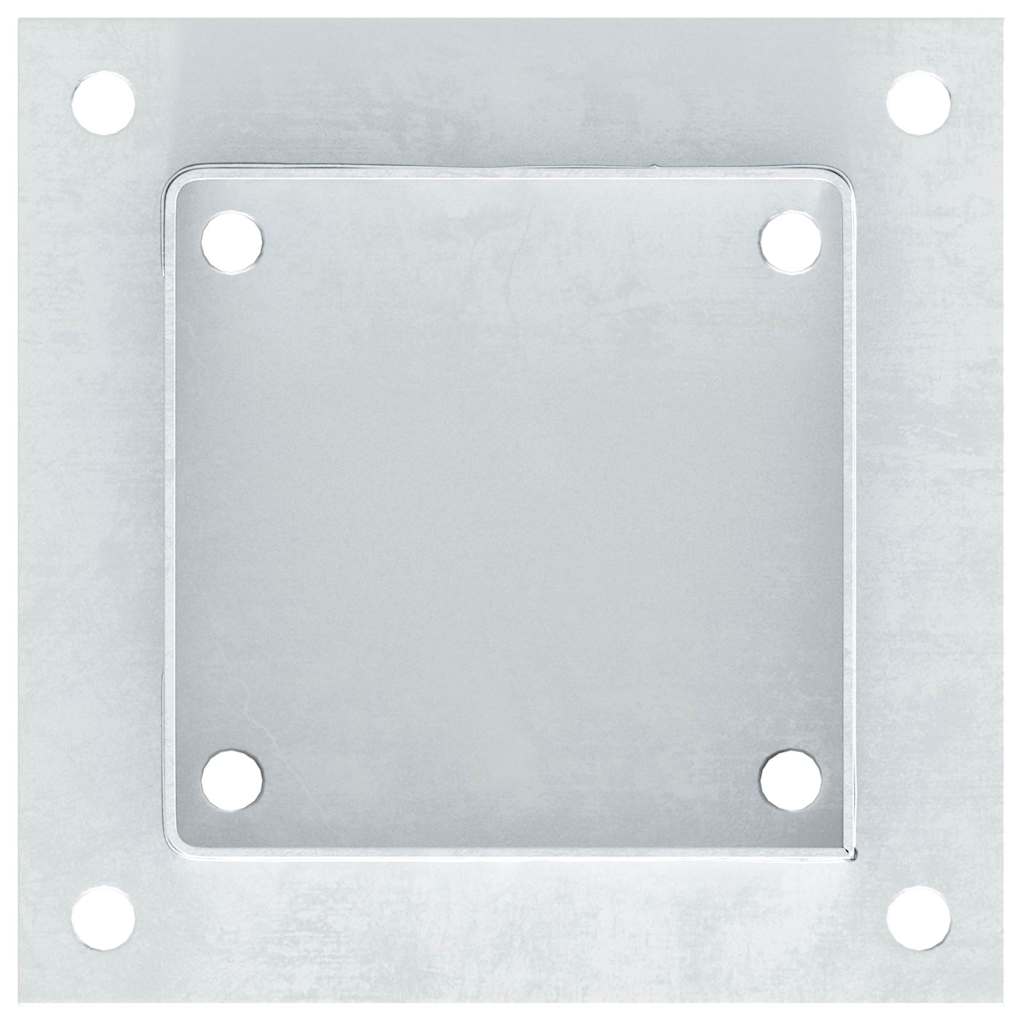 Bases de poteau carrées 12pcs argent 101x101 mm acier galvanisé