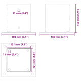 Bases de poteau carrées 12pcs argent 121x121 mm acier galvanisé