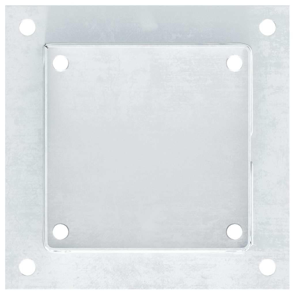 Bases de poteau carrées 12 pcs argent 141x141mm acier galvanisé