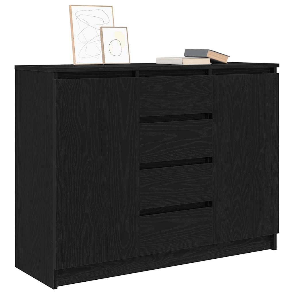 Buffet avec tiroirs chêne noir 100,5x35x76 cm bois d'ingénierie