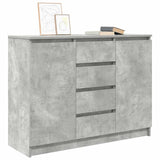 Buffet avec tiroirs gris béton 100,5x35x76 cm bois d'ingénierie