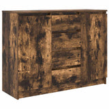 Buffet avec tiroirs chêne fumé 100,5x35x76 cm bois d'ingénierie