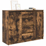 Buffet avec tiroirs chêne fumé 100,5x35x76 cm bois d'ingénierie