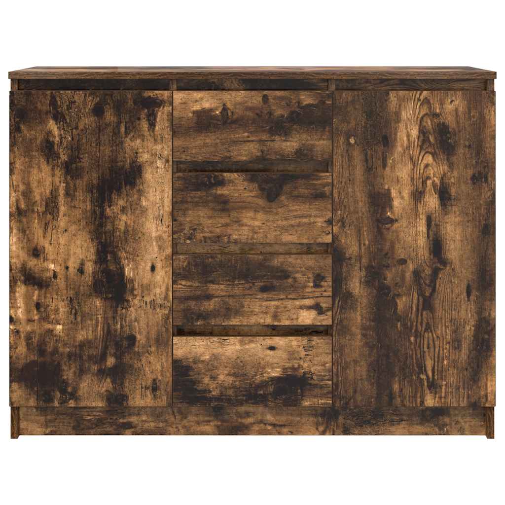 Buffet avec tiroirs chêne fumé 100,5x35x76 cm bois d'ingénierie