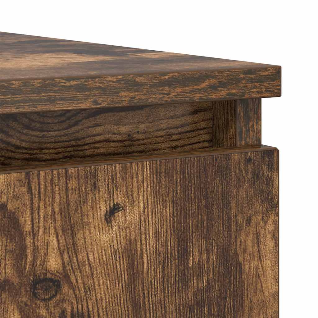 Buffet avec tiroirs chêne fumé 100,5x35x76 cm bois d'ingénierie