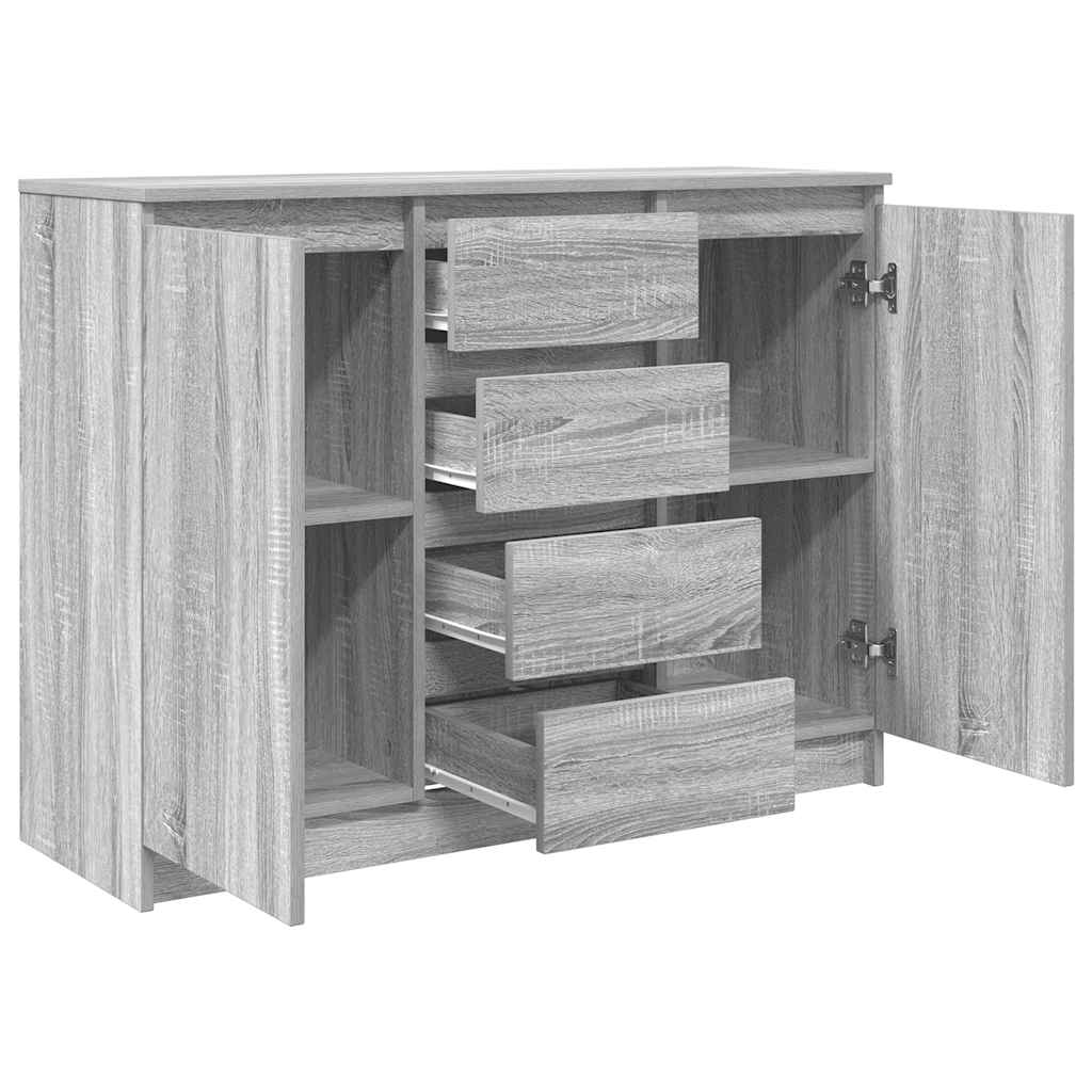 Buffet avec tiroirs sonoma gris 100,5x35x76cm bois d'ingénierie