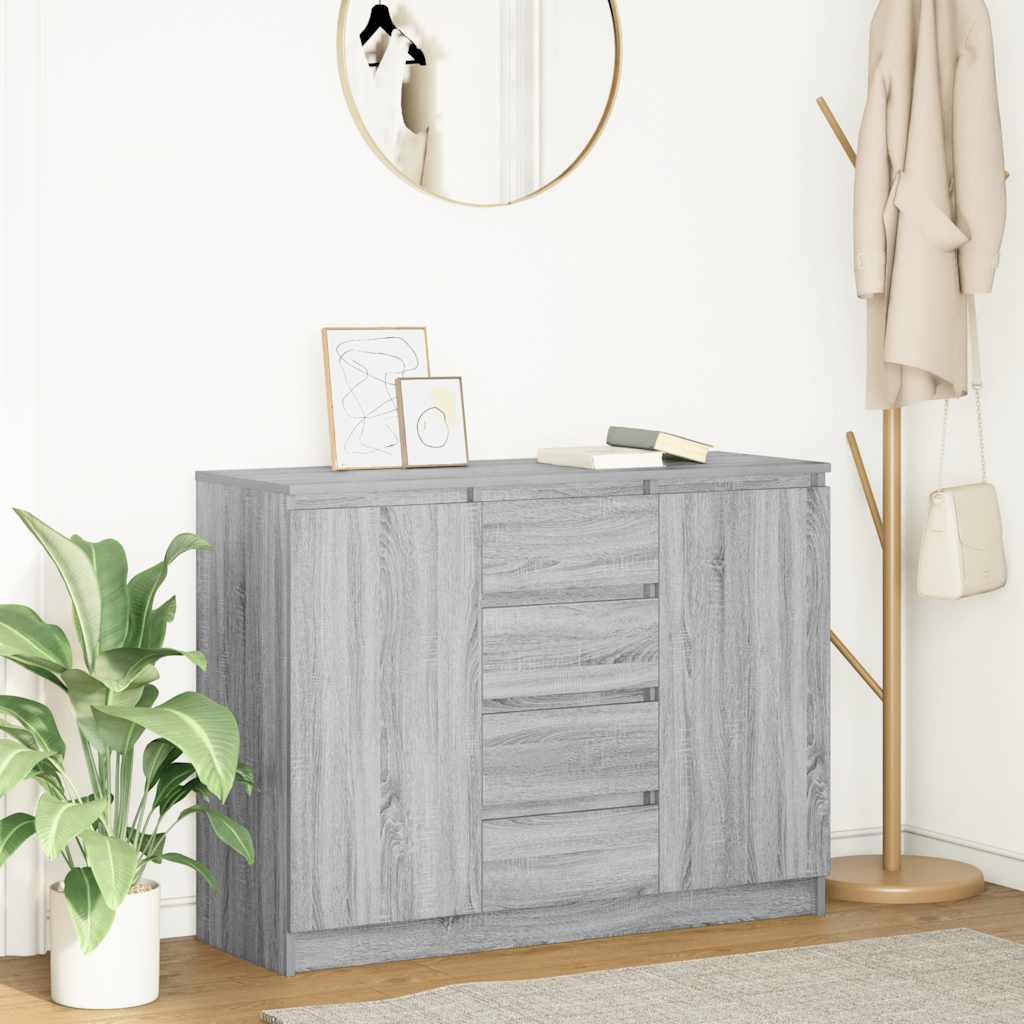 Buffet avec tiroirs sonoma gris 100,5x35x76cm bois d'ingénierie