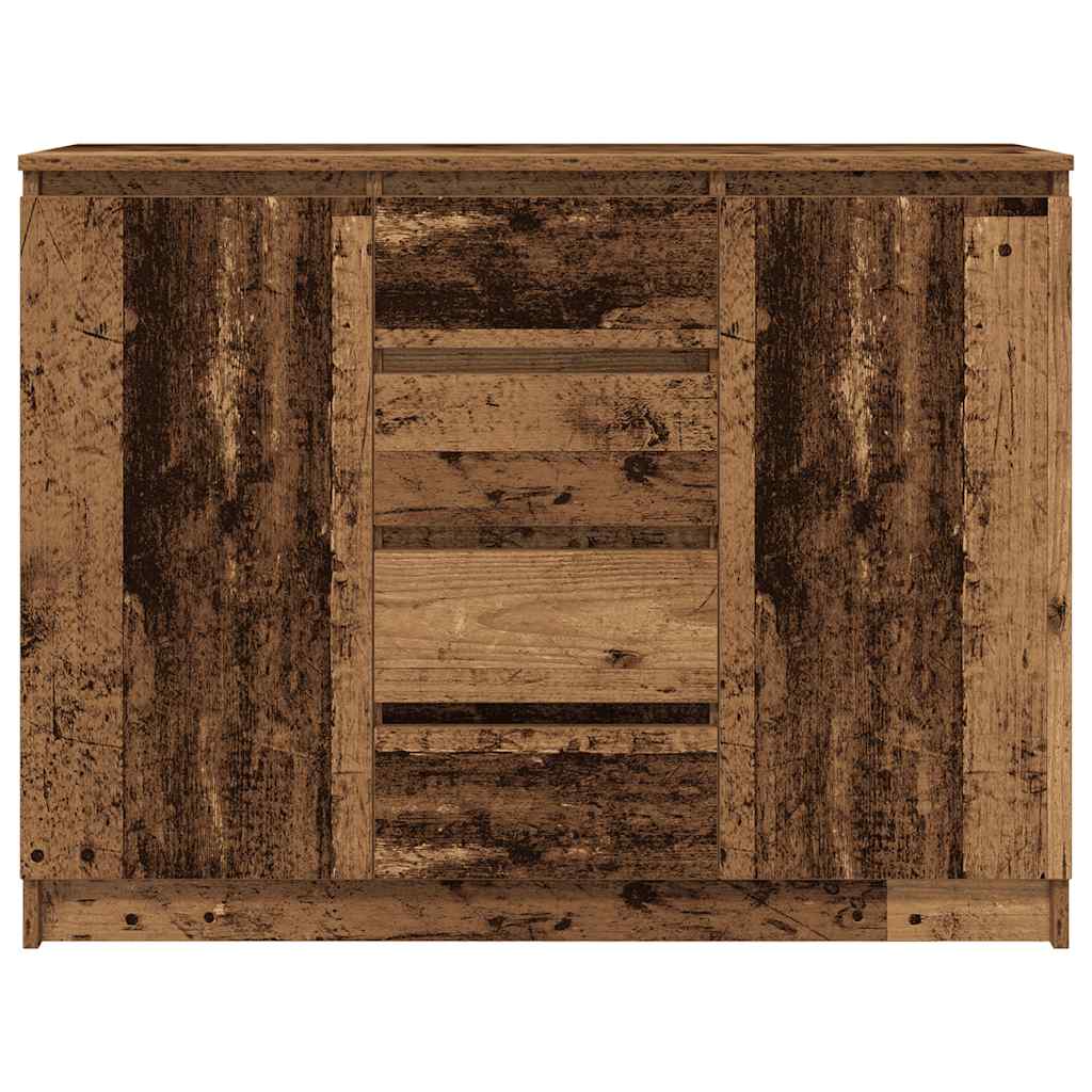 Buffet avec tiroirs vieux bois 100,5x35x76 cm bois d'ingénierie