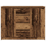 Buffet avec tiroirs vieux bois 100,5x35x76 cm bois d'ingénierie