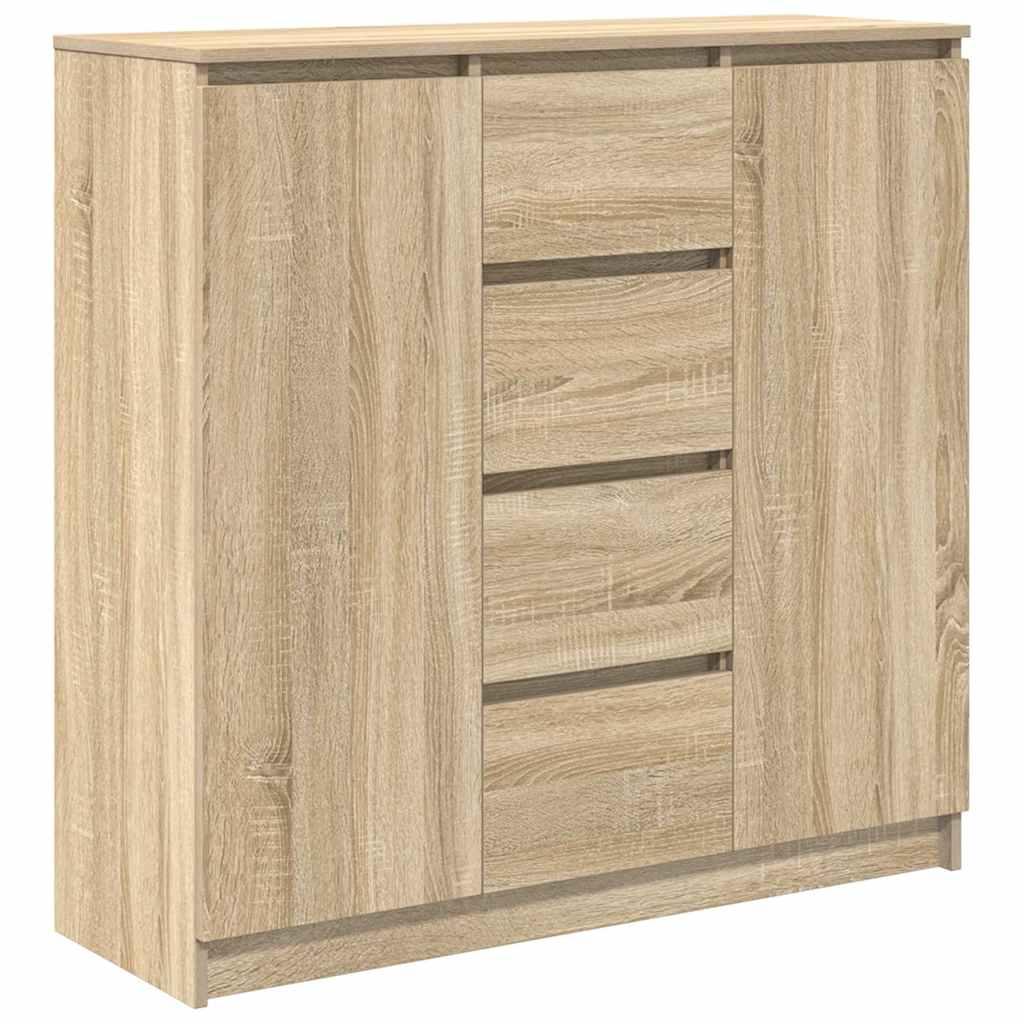 Sideboard and drawers sonoma oak 100.5x35x98.5 cm engineered wood