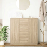 Sideboard and drawers sonoma oak 100.5x35x98.5 cm engineered wood