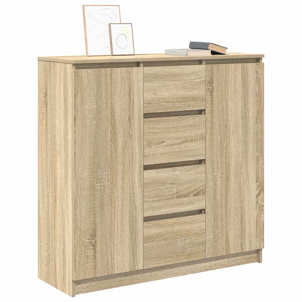 Sideboard and drawers sonoma oak 100.5x35x98.5 cm engineered wood