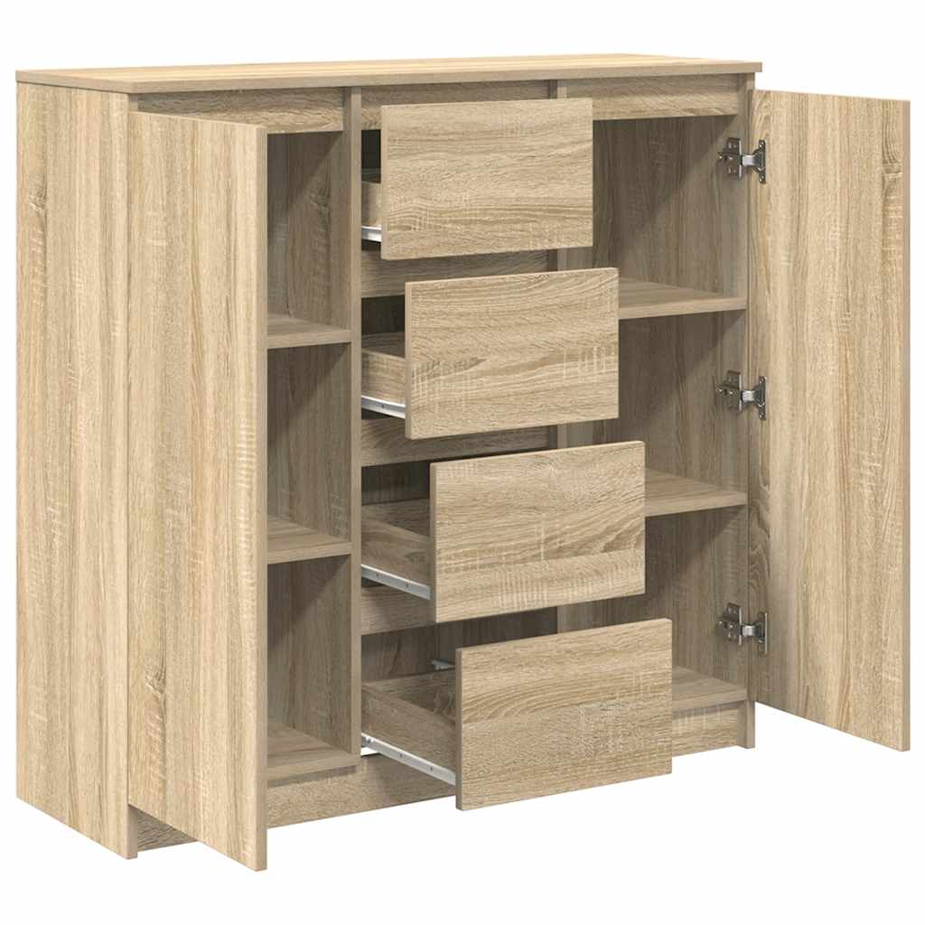 Sideboard and drawers sonoma oak 100.5x35x98.5 cm engineered wood