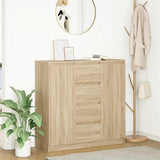 Sideboard and drawers sonoma oak 100.5x35x98.5 cm engineered wood